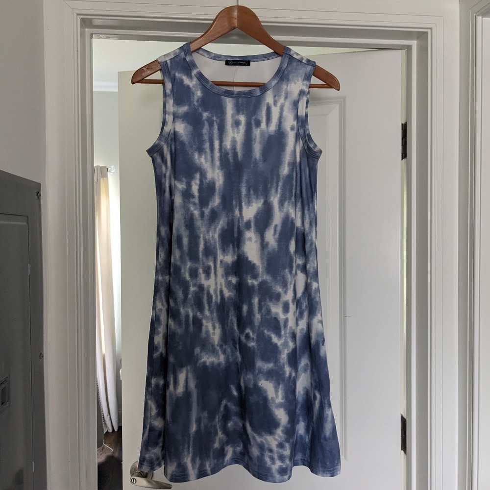 Pretty Garden sweet chic tie dye blue white dress small